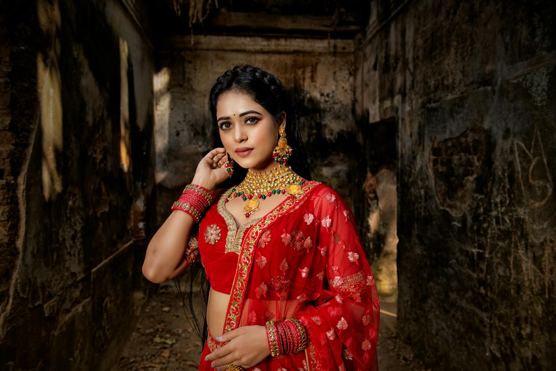 portrait of a beautiful indian bride